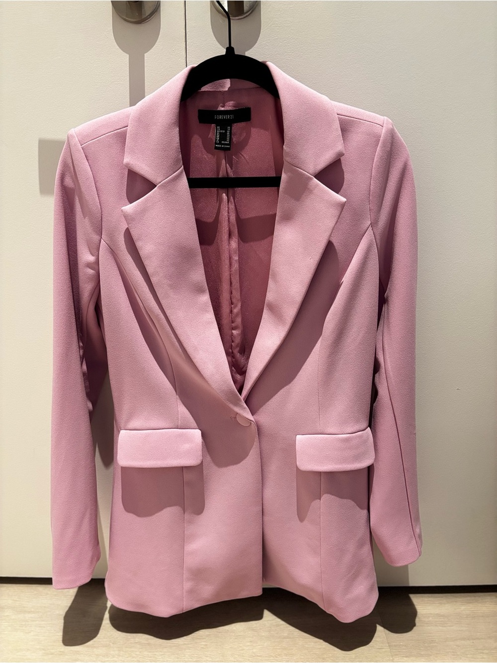 Forever 21 Pink Single-Button Tailored Blazer